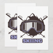 Invitation Casque de ski cool (Devant / Derrière)