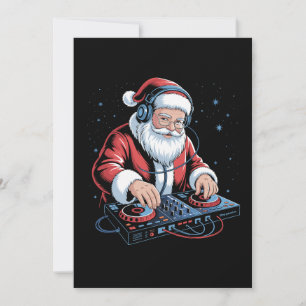 Invitation Casque DJ Santa Noël Platine Xmas