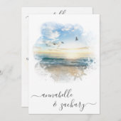 Invitation *~* Casque maritime RSVP - Plage QR AR7 Mariage In (Devant / Derrière)