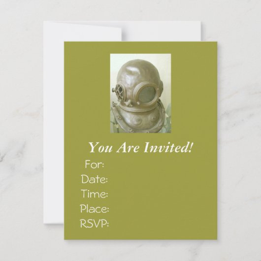 Invitation Casque Scuba antique (Devant)