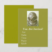 Invitation Casque Scuba antique (Devant / Derrière)