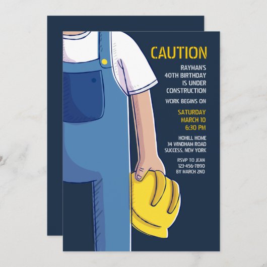 Invitation Casquette (Devant / Derrière)