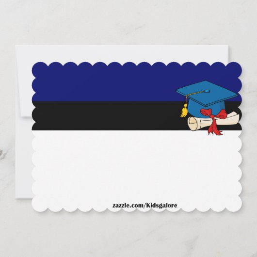 Invitation Casquette avec l'invitation bleue d'obtention du (Dos)