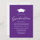 Invitation casquette blanc violet 2025 Parti de graduation mo (Devant)