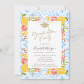 Invitation Casquette, Citrus Méditerranée Bleu Graduation (Devant)