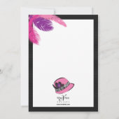 Invitation Casquette classique chic avec plumes (Dos)