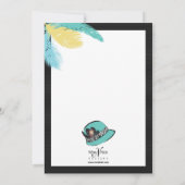 Invitation Casquette classique chic avec plumes (Dos)