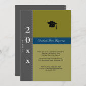 Invitation Casquette classique : Gris et bleu (Devant / Derrière)