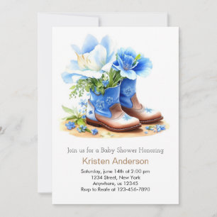 Invitation Casquette Cowboy et Bottes Baby shower délicieux