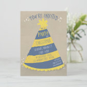 Invitation Casquette d'anniversaire (Debout devant)