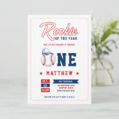Invitation Casquette de baseball Rookie Stripes Fun Boy 1er a (Debout devant)