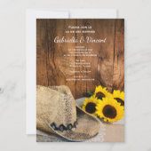 Invitation Casquette de cowboy, Mariage campagnard en bois de (Devant)