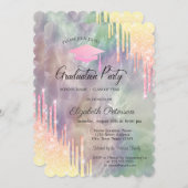 Invitation Casquette de deuxième année Parties scintillant, H (Devant / Derrière)