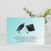 Invitation Casquette de double diplôme (Debout devant)