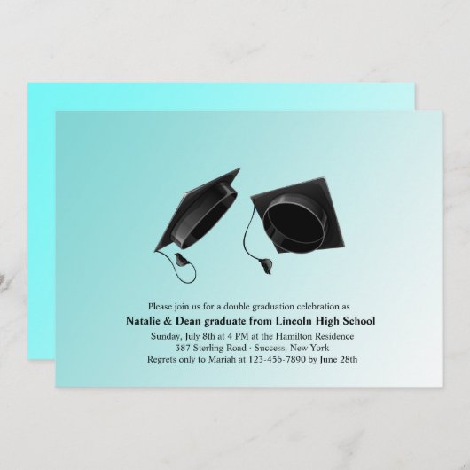 Invitation Casquette de double diplôme (Devant / Derrière)