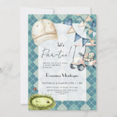 Invitation Casquette de golf Argyle bleue Drapeau Tee Par Béb (Devant)