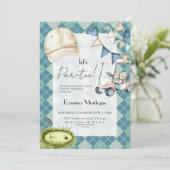 Invitation Casquette de golf Argyle bleue Drapeau Tee Par Béb (Debout devant)