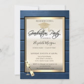 Invitation Casquette de grade, Verre à vin, Bleu de la marine (Devant)