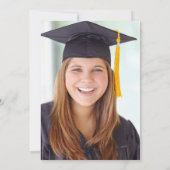 Invitation Casquette de graduation classique Black Gold Photo (Dos)