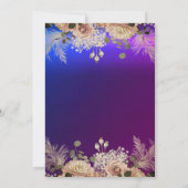 Invitation Casquette de graduation dorée, Fleurs de graduatio (Dos)