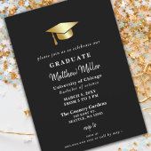 Invitation Casquette de la classe d'or simple