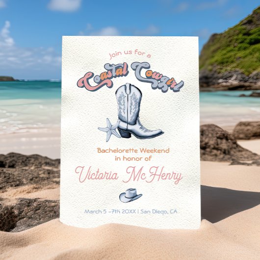 Invitation Casquette de la fête de la bachelorette de la côte
