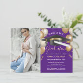 Invitation Casquette de la partie de graduation de Purple & G (Debout devant)