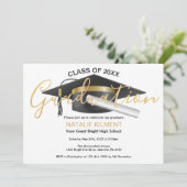 Invitation Casquette de la partie noire et d'or (Debout devant)