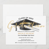 Invitation Casquette de la partie noire et d'or (Devant / Derrière)