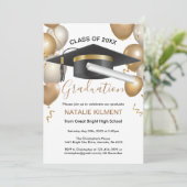 Invitation Casquette de la partie noire et d'or (Debout devant)