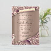 Invitation Casquette de la Parties scintillant Rose 3D (Debout devant)