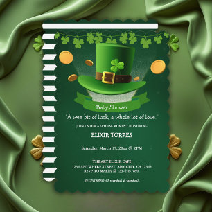 Invitation Casquette de la Saint-Patrick Shamrock Baby shower