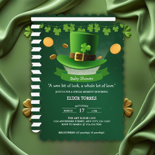 Invitation Casquette de la Saint-Patrick Shamrock Baby shower