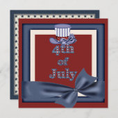 Invitation Casquette de l'oncle Sam du Parti 4 jui (Devant / Derrière)