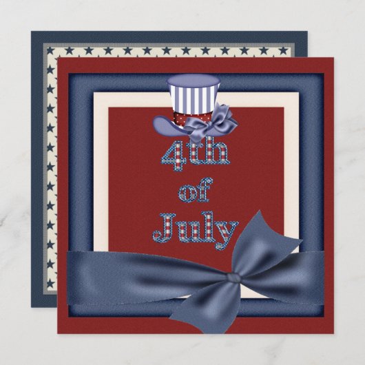 Invitation Casquette de l'oncle Sam du Parti 4 jui (Devant / Derrière)