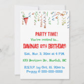 Invitation Casquette de parti et parti Confetti (Devant)