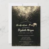 Invitation Casquette de Parties scintillant d'or, Confetti Gr (Devant)