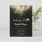 Invitation Casquette de Parties scintillant d'or, Confetti Gr (Debout devant)