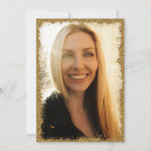 Invitation Casquette de Parties scintillant d'or Marbre Photo (Dos)