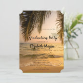 Invitation Casquette de Parties scintillant moderne, Palmier (Debout devant)