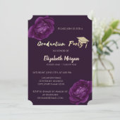 Invitation Casquette de Parties scintillant moderne, Roses vi (Debout devant)