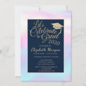 Invitation Casquette de remise des diplômes en paillettes hol (Devant)