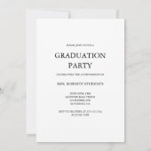 Invitation Casquette de script moderne Toss White Graduation (Dos)