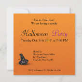 Invitation Casquette de sorcière d'Halloween avec araignée (Dos)