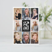 Invitation Casquette de typographie Grille photo Graduation (Debout devant)