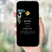 Invitation Casquette de verdure noire 2025 fête de remise de 