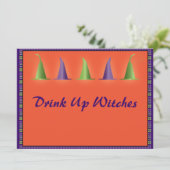 Invitation Casquette des sorcières d'Halloween (Debout devant)