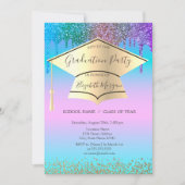 Invitation Casquette, Diamants, Déchets Holographique Graduat (Devant)