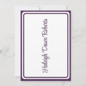 Invitation Casquette & Diplôme 5x7 Purple & Blanc Graduation (Dos)