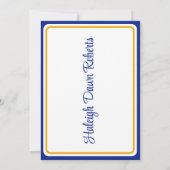 Invitation Casquette & Diplôme 5x7 Royal Blue & Gold Graduati (Dos)